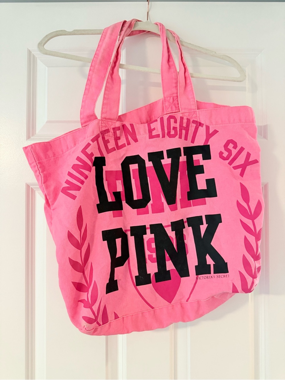 Victoria's Secret PINK 'Love Pink' Hot Pink Tote Bag vintage Y2K